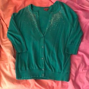 Green cardigan